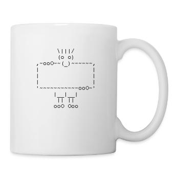 ascii art: troll + your text - Tasse - Weiß - Rechts