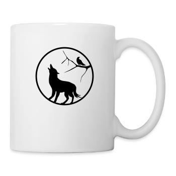 Wolf in Moon Shine - Wolf im Mondlicht - Tasse - Weiß - Rechts