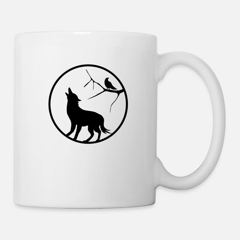Wolf in Moon Shine - Wolf im Mondlicht - Tasse - Weiß