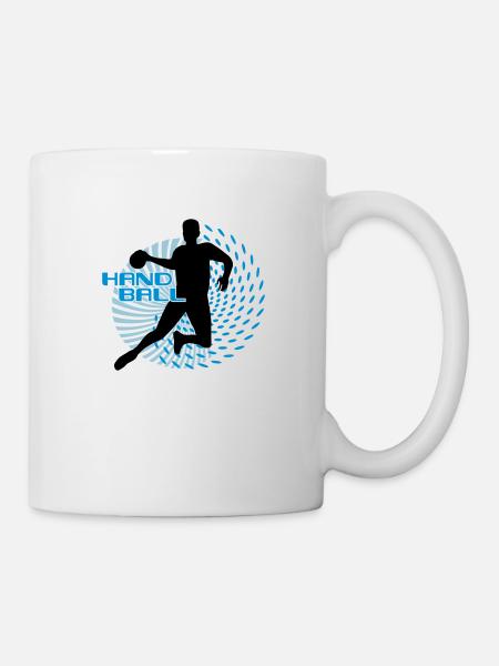 joueurs de handball dans le tourbillon de cercle - Mug blanc - blanc