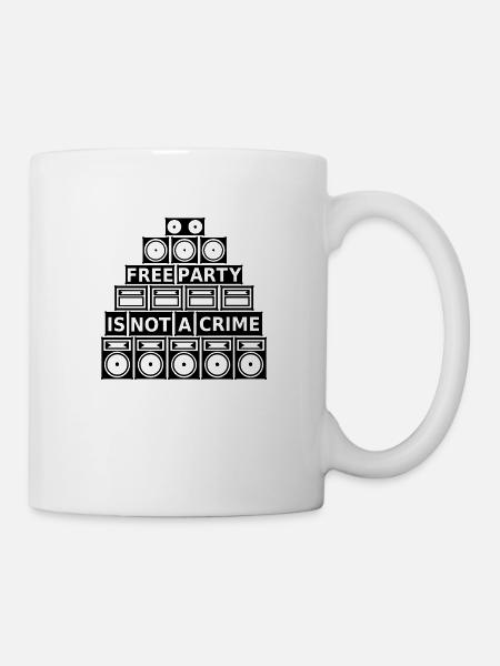 SOUND SYSTEM Not a crime free party tekno - Mug blanc - blanc