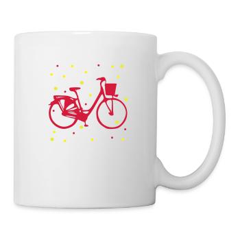 Altes Fahrrad mit Punkten - Tasse - Weiß - Rechts