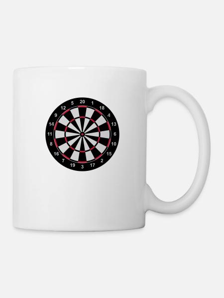 Dartboard - Tasse - Weiß