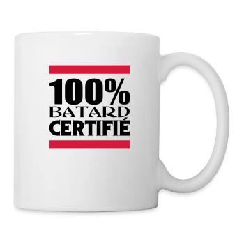 100% BATARD CERTIFIE - Mug blanc - blanc - Droite