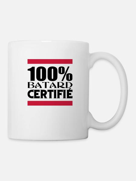 100% BATARD CERTIFIE - Mug blanc - blanc