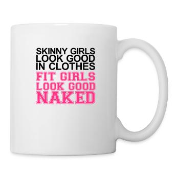 Fit girls look good - Mug blanc - blanc - Droite