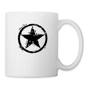 Star With Circle - Stencil - Tasse - Weiß - Rechts