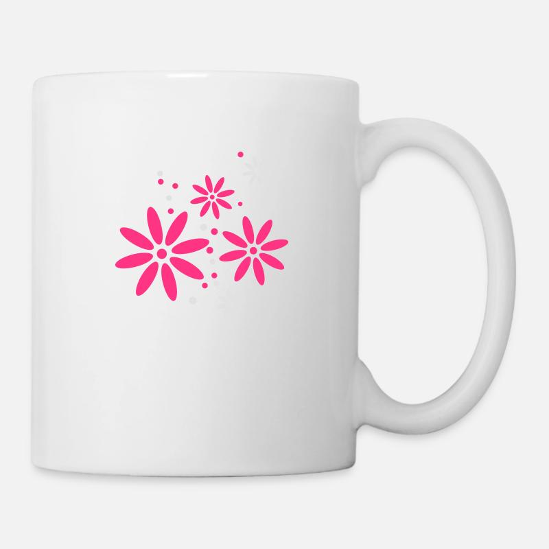 Fleur, Printemps, Été, papillon, Ranke - Mug blanc - blanc