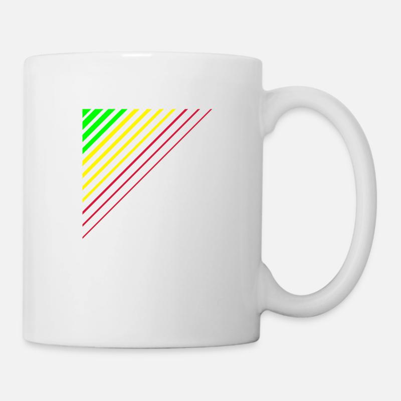 des lignes diagonales en couleur - Mug blanc - blanc