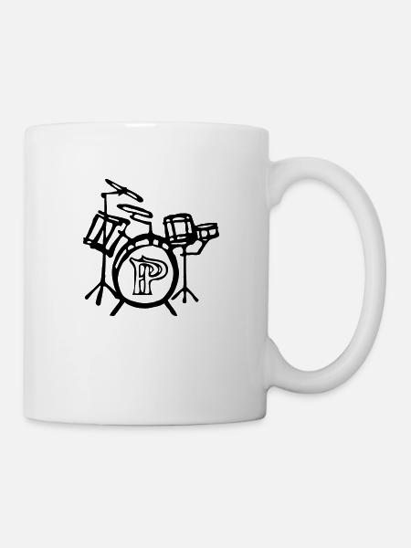 Schlagzeug - Tasse - Weiß