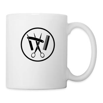 Zunftzeichen der Friseure, positiv - Tasse - Weiß - Rechts