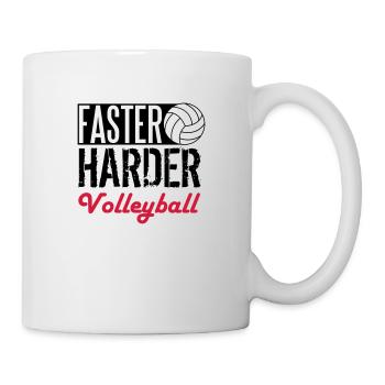 Faster, harder, Volleyball - Tasse - Weiß - Rechts