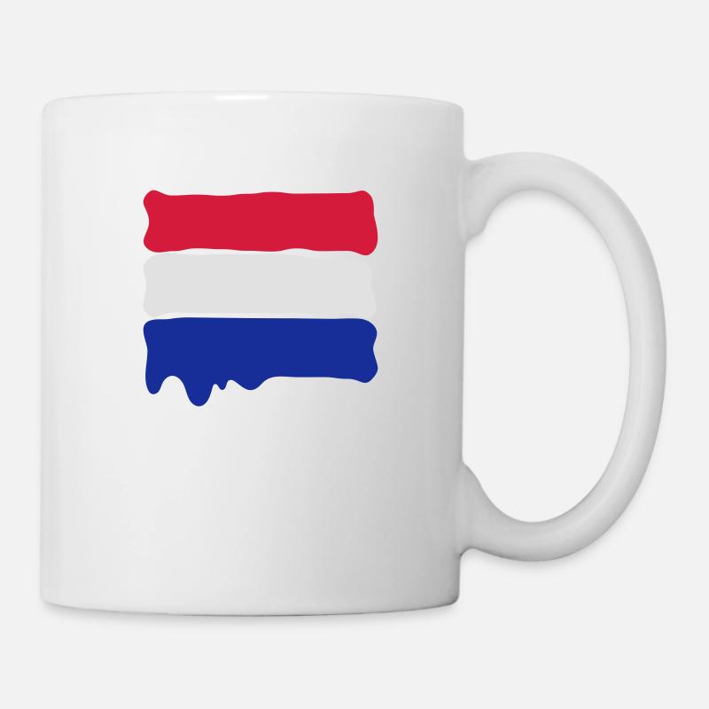 Dutch flag runny paint - Mug blanc - blanc