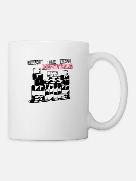 SUPPORT YOUR LOCAL SOUNDSYSTEM FREE PARTY 2 Farben - Mug blanc - blanc