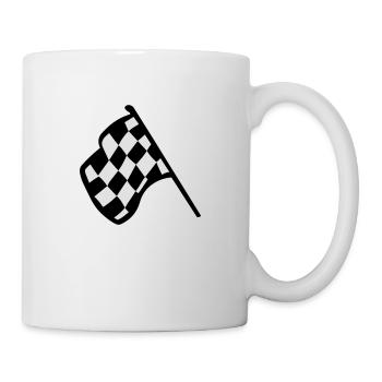 Zielflagge, Racing - Tasse - Weiß - Rechts