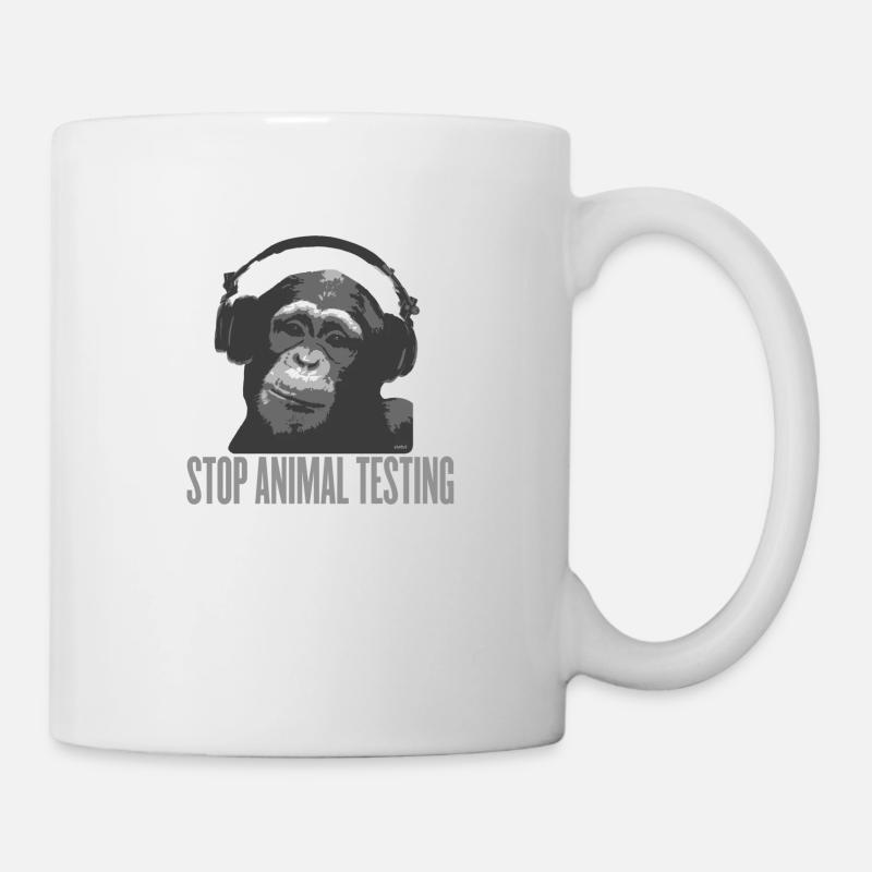 DJ MONKEY stop animal testing by wam - Mug - white