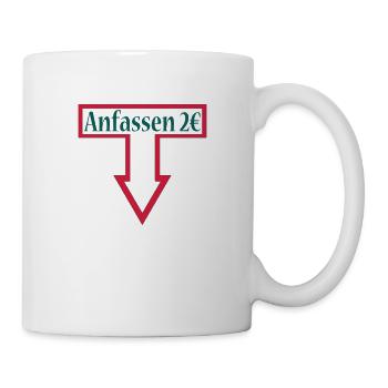 anfassen zwei Euro - Tasse - Weiß - Rechts