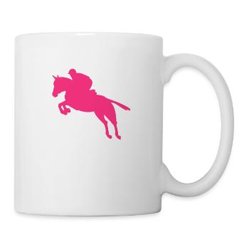 saut d'obstacles, cheval de saut, cheval - Mug blanc - blanc - Droite