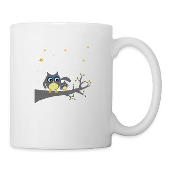 Eulen - Mama und Kind - Tasse - Weiß - Rechts