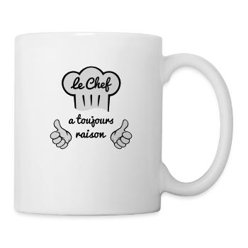 Chef cuisine a toujours raison - Mug blanc - blanc - Droite