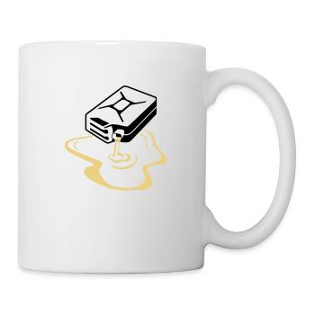 kanister_laeuft_aus_1_angep - Tasse - Weiß - Rechts