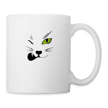 Zwinker Katze - Miau! - Tasse - Weiß - Rechts