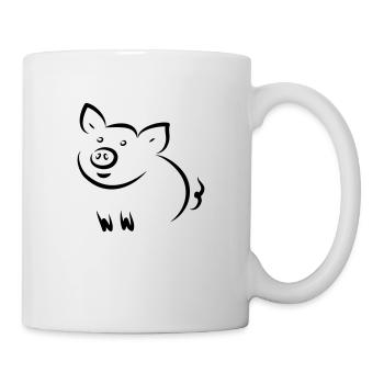 Schwein gehabt oder auch tierische Glück haben. - Tasse - Weiß - Rechts