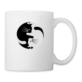 chat yin yang - Mug blanc - blanc - Droite