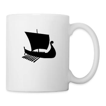 viking boat Design uk - Mug - white - Right