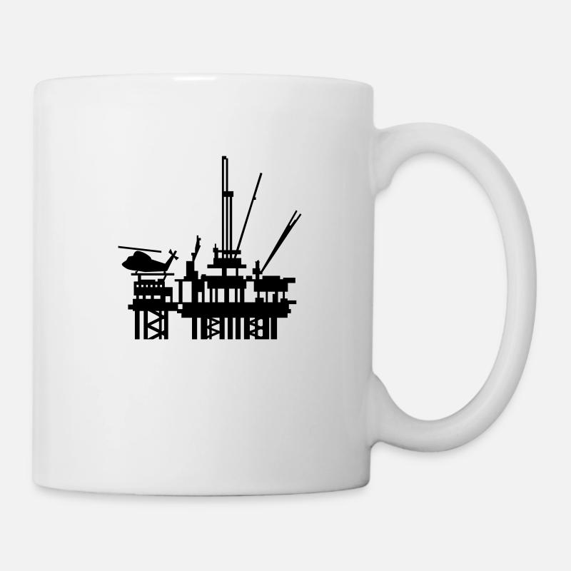 Ölplattform / offshore oil rig (1c) - Mug - white