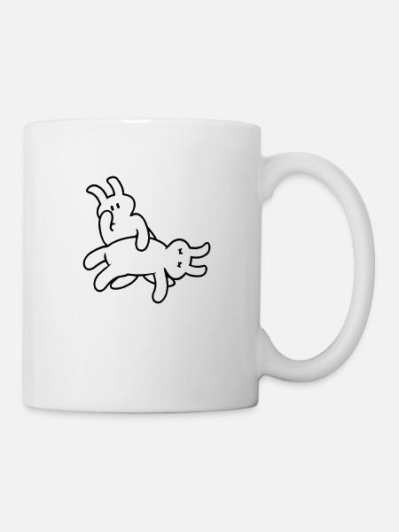 romeo and juliet death scene (lapin / rabbits,1c) - Mug blanc - blanc