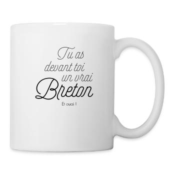 un vrai breton - Mug blanc - blanc - Droite