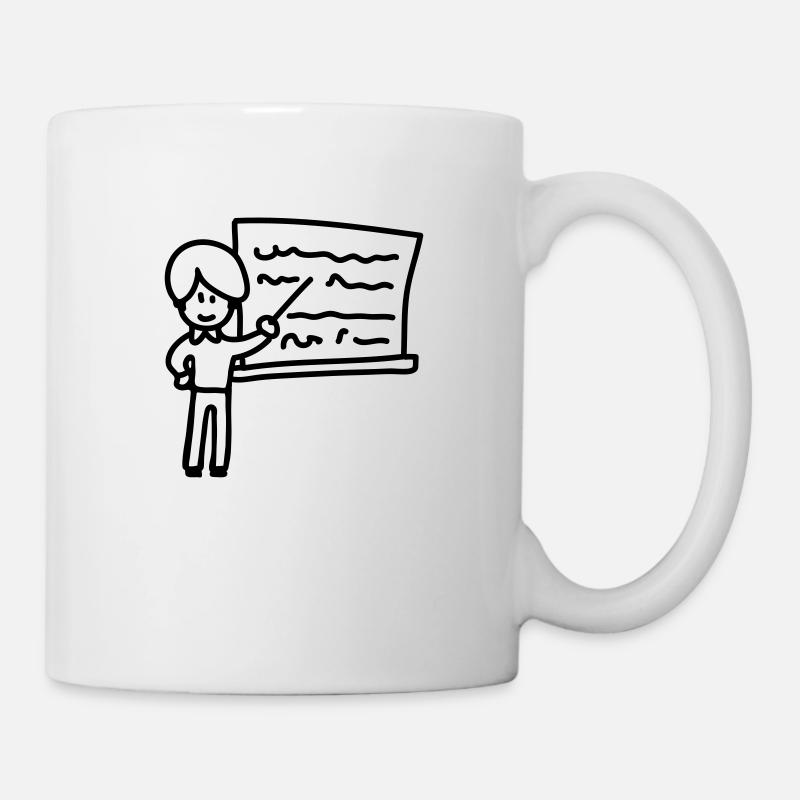 Lehrer - Line - Tasse - Weiß