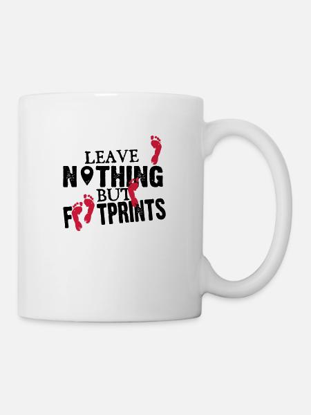 Geocaching: leave nothing but footprints - Tasse - Weiß