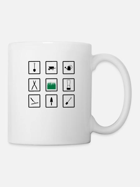 gardening icons - Mug blanc - blanc