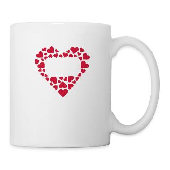 Herz Rechteck - Tasse - Weiß - Rechts
