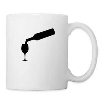 weinflasche wein weinglas - Tasse - Weiß - Rechts