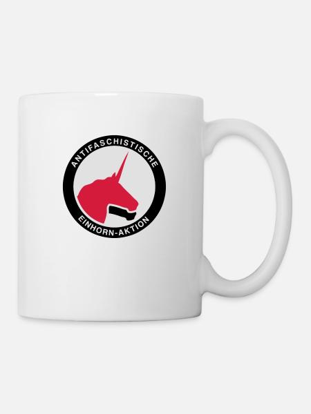 Antifaschistische Einhorn-Aktion - Tasse - Weiß