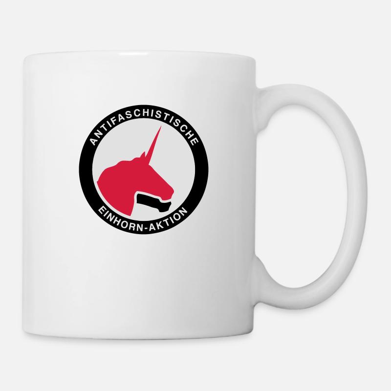 Antifaschistische Einhorn-Aktion - Tasse - Weiß