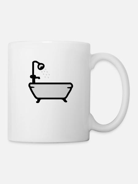 Badewanne - Dusche - Tasse - Weiß