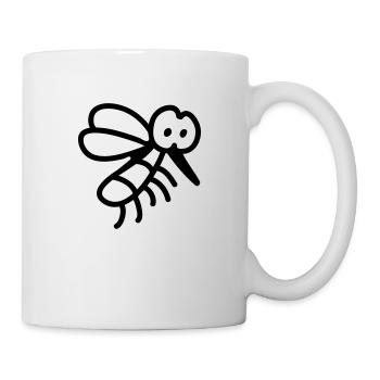 Mücke - Insekt - Line - Tasse - Weiß - Rechts