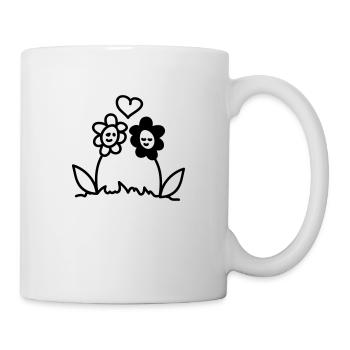 Flowers in Love - Line - Tasse - Weiß - Rechts