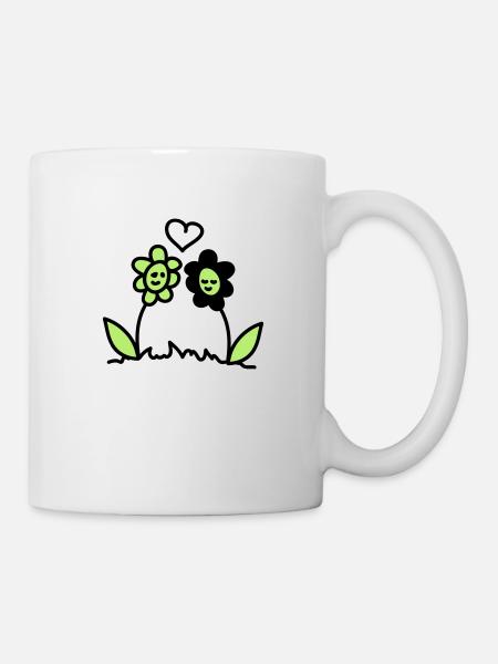 Flowers in Love - Tasse - Weiß