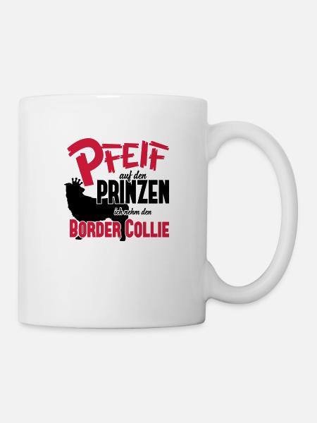 Hundeshirt: Ich nehm den Border Collie - Tasse - Weiß