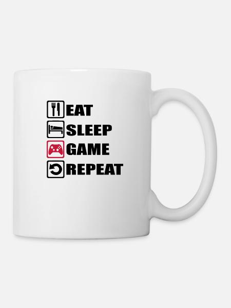 EAT SLEEP GAME REPEAT - Mug - white
