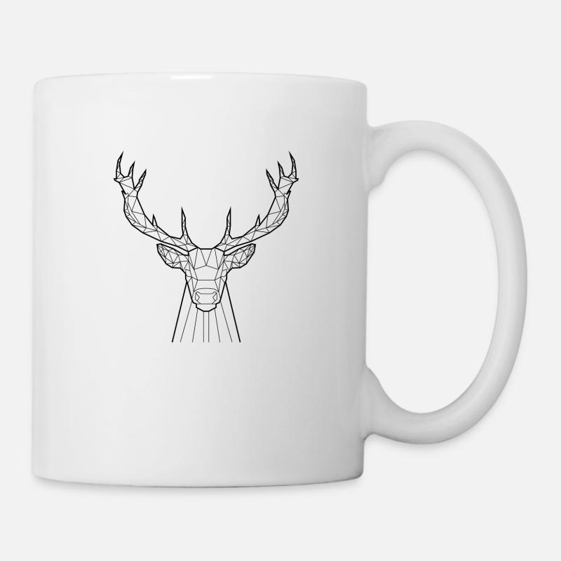 Black Deer - Animal Prism - Mug - white
