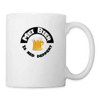 "Mei Bier is ned deppert" by Claudia-Moda - Tasse - Weiß - Rechts