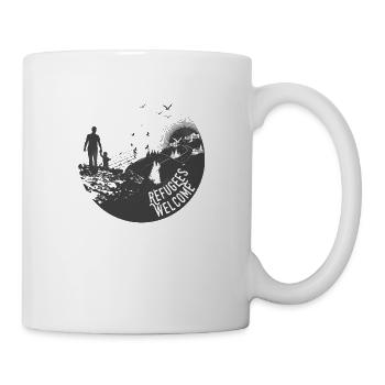 Refugees Welcome - Tasse - Weiß - Rechts