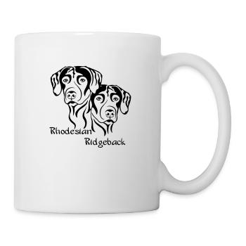 2 Rhodesian Ridgeback / helle Stoffe - Tasse - Weiß - Rechts