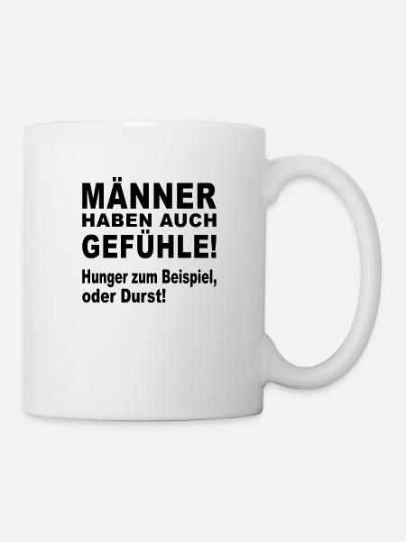 männer gefühle - Tasse - Weiß